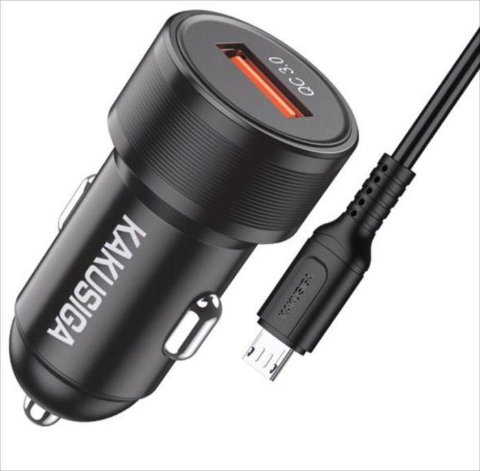 KAKUSIGA KSC-1052 QC18W single port car charger set (Micro)