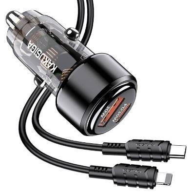 KAKUSIGA KSC-1176 dual-port 60W (1C1A) car charger (Type-C to Lightning)