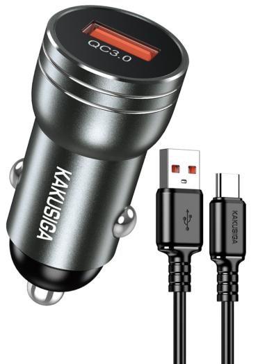 KAKUSIGA KSC-1216 30W single-port car charger set (Type-C)