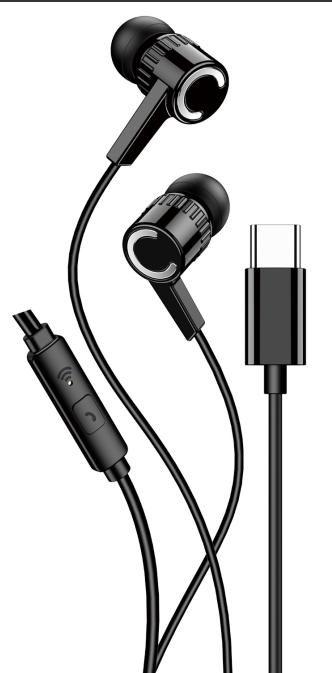 KAKUSIGA KSC-1314 Type-C universal digital earphone with mic(1.2m)