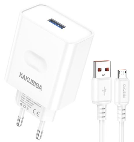 KAKUSIGA KSC-1617 Single Port QC3.0 Charger Set (Lightning) (EU)
