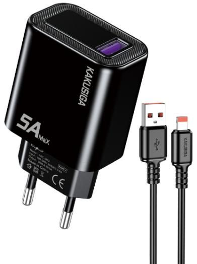 KAKUSIGA KSC-1654 Single-Port Private Model Charger Set (EU) Lightning