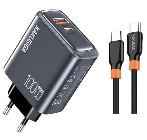 KAKUSIGA KSC-1680 PD100W+30W Private Mold Charger Set (EU) Type-C to Type-C