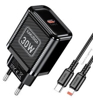 KAKUSIGA KSC-1692 PD30W Charger Set (EU) Type-C to Lightning