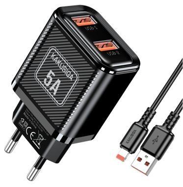 KAKUSIGA KSC-1698 Dual-Port Charger Set (EU) Lightning