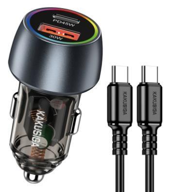 KAKUSIGA KSC-1979 75W dual-port (1C1A) car charger set (Type-C to Type-C)