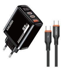 KAKUSIGA KSC-2219 PD65W digital three port charger set Private Mold (EU) Type-C to Type-C
