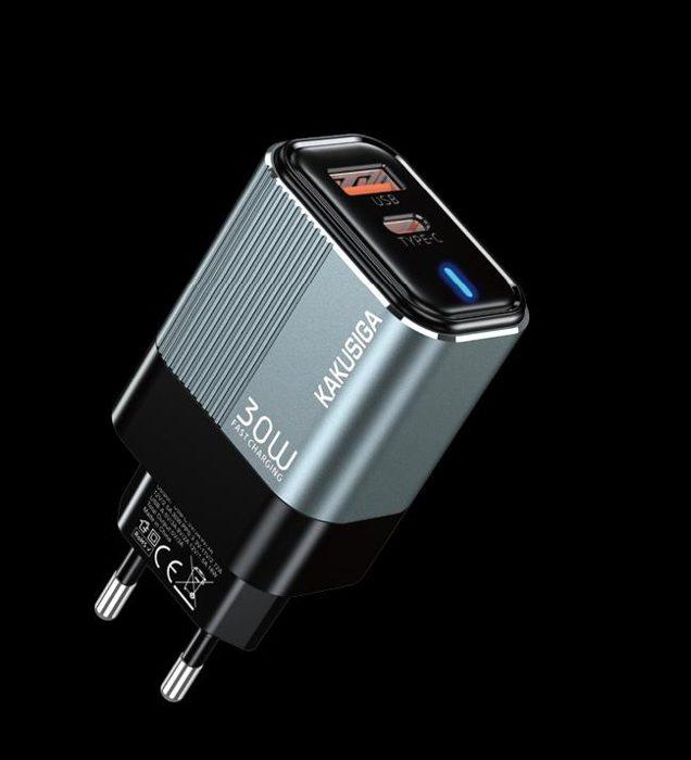 KAKUSIGA KSC-2227 PD30W+QC3.0 Metal Charger Private Mold with LED (EU)