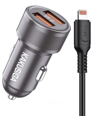 KAKUSIGA KSC-860 dual port car charger set (Lightning)
