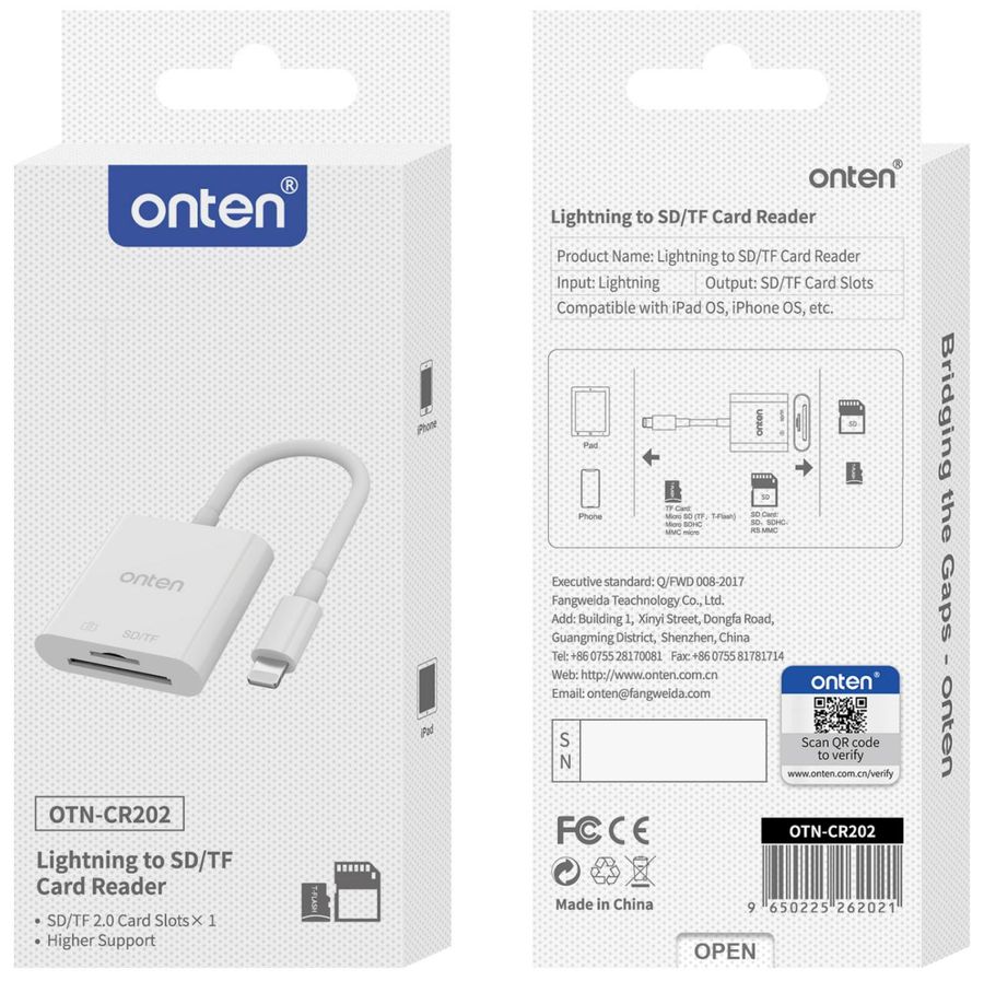 ONTEN OTN-CR202 Lightning SD/TF
