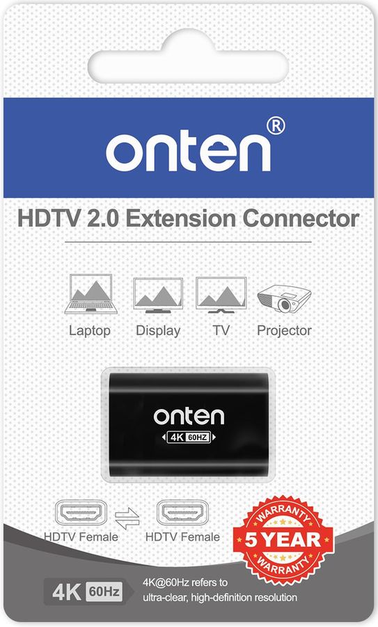 ONTEN OTN-HD807D 4K@60hz HDMI Female to Female Adapter HDMI extension connector High Speed HDMI V2.0 HDMI