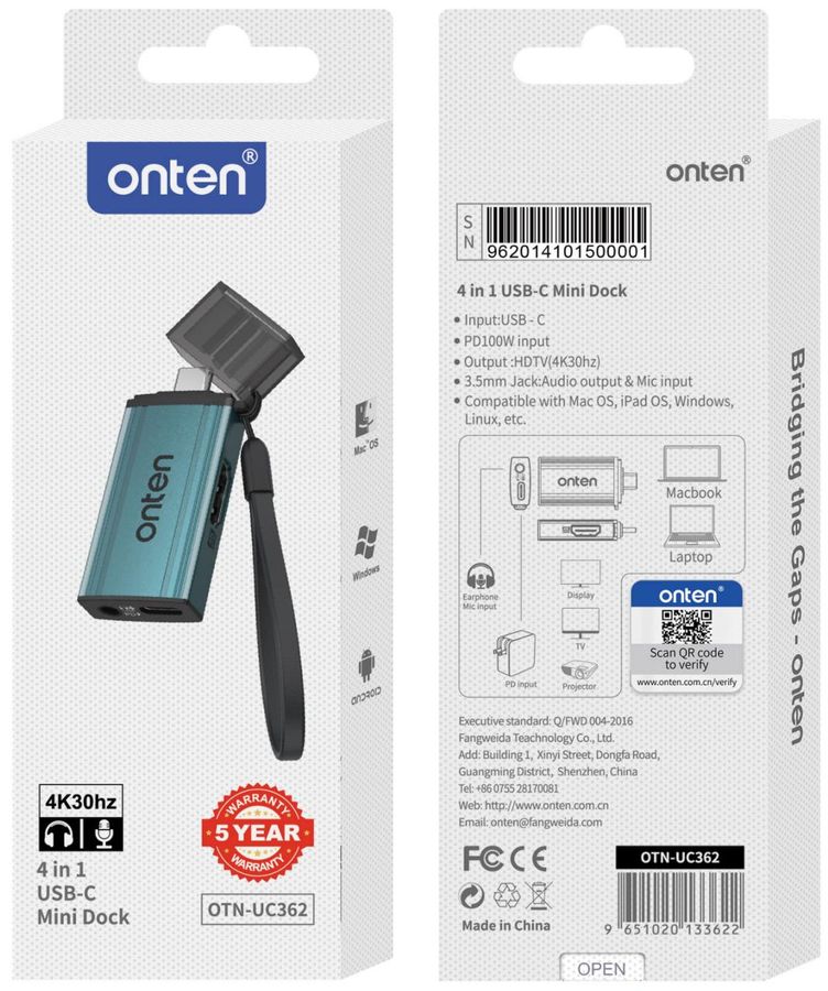 ONTEN OTN-UC362 USB-C to HDTV