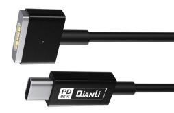 QianLi Adaptive fast charging laptop power cord 20V/4.25A Maximum 85W USB Type-C covert to T-shape connector