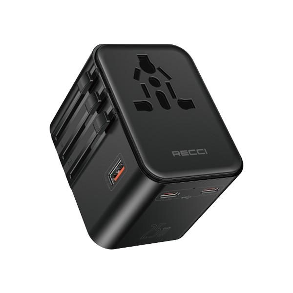 RECCI RCG-P10 Globalpass 25W Retractable cable Fast charger Multifunctional/ Universal Charger