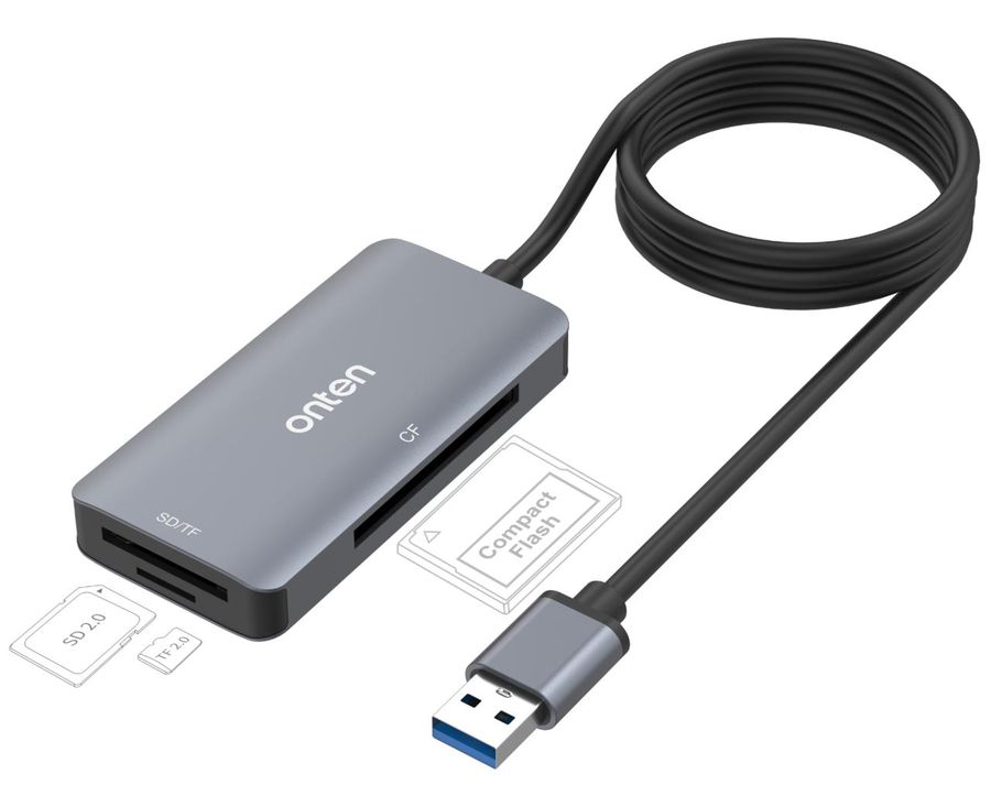 ONTEN OTN-8107D 3 in 1 Multi-function Card Reader