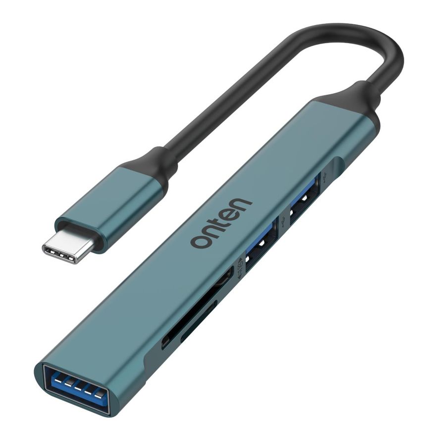 ONTEN OTN-9705D USB-C 2.0 Card Reader with 3-Port HUB